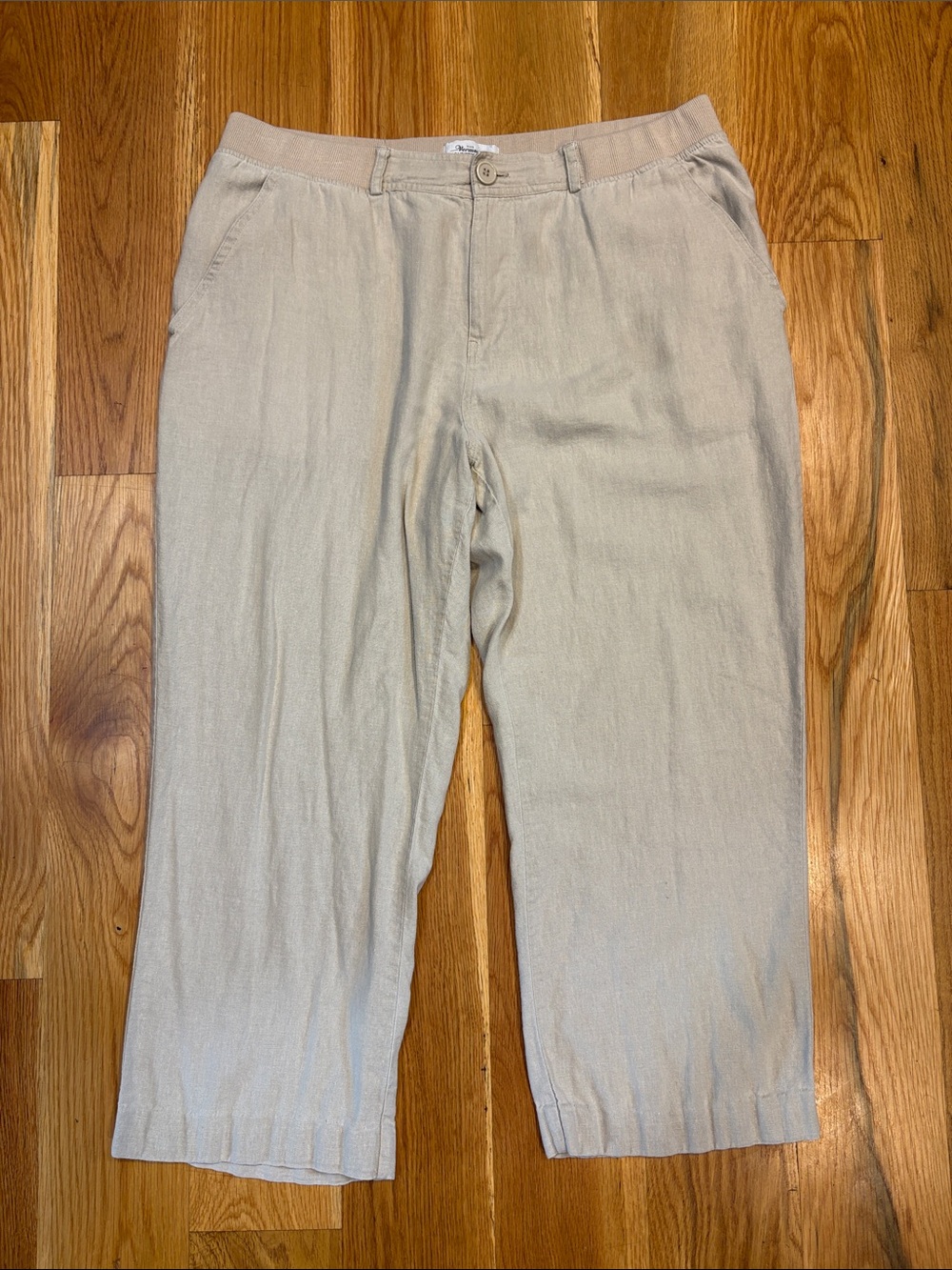 Women’s Vermont Country Store Linen Blend Cropped Pants, Size XL